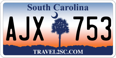 SC license plate AJX753