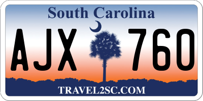 SC license plate AJX760
