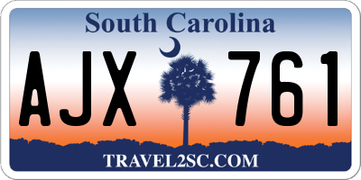 SC license plate AJX761