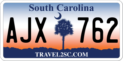 SC license plate AJX762