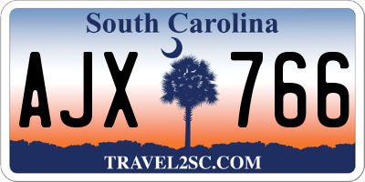 SC license plate AJX766