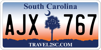 SC license plate AJX767
