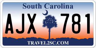 SC license plate AJX781