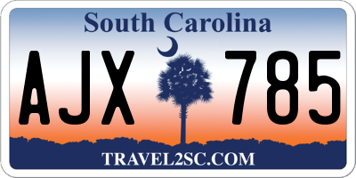 SC license plate AJX785