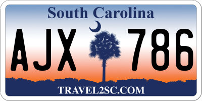 SC license plate AJX786