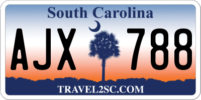 SC license plate AJX788