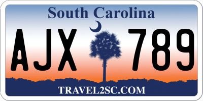SC license plate AJX789