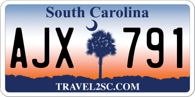 SC license plate AJX791