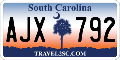 SC license plate AJX792