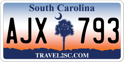 SC license plate AJX793