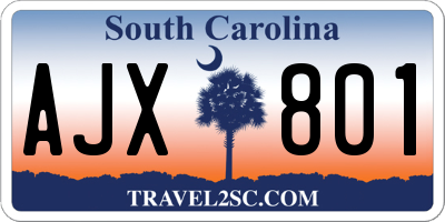 SC license plate AJX801