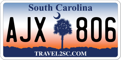 SC license plate AJX806