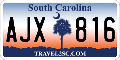 SC license plate AJX816