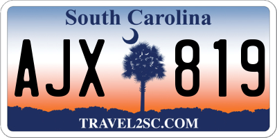 SC license plate AJX819
