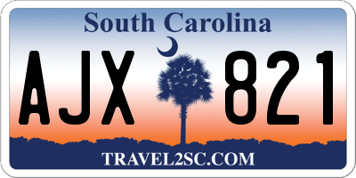 SC license plate AJX821