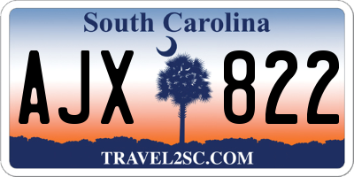 SC license plate AJX822