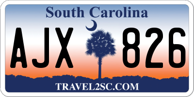 SC license plate AJX826