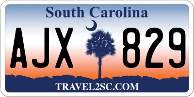 SC license plate AJX829