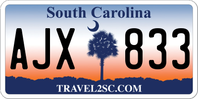 SC license plate AJX833