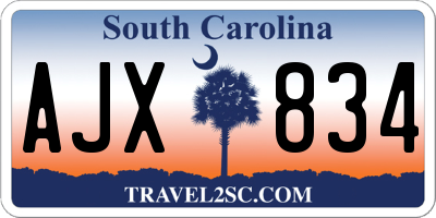SC license plate AJX834
