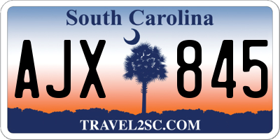 SC license plate AJX845