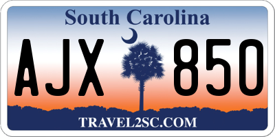 SC license plate AJX850