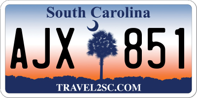 SC license plate AJX851