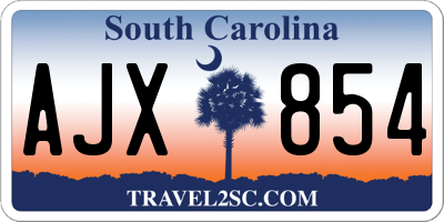 SC license plate AJX854