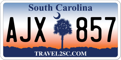 SC license plate AJX857