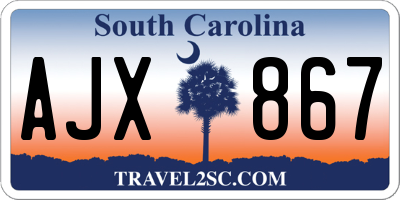 SC license plate AJX867