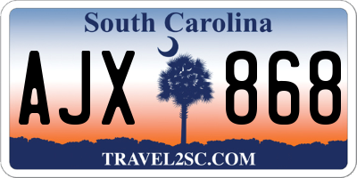 SC license plate AJX868