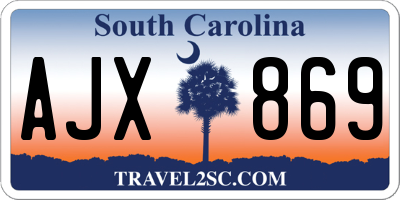 SC license plate AJX869
