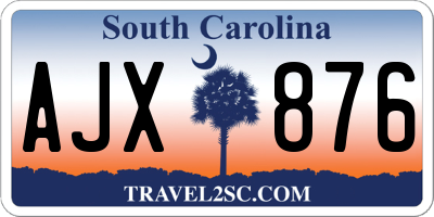 SC license plate AJX876