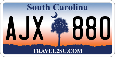 SC license plate AJX880