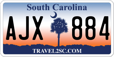 SC license plate AJX884