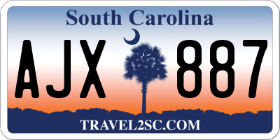 SC license plate AJX887