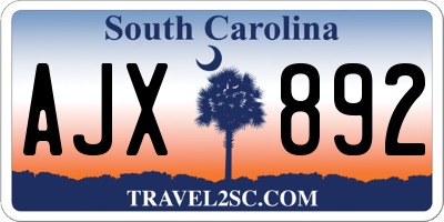 SC license plate AJX892