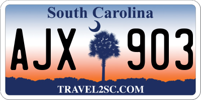 SC license plate AJX903