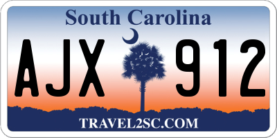 SC license plate AJX912