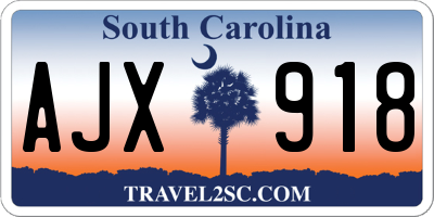 SC license plate AJX918
