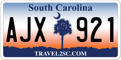 SC license plate AJX921