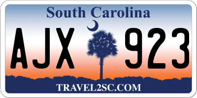 SC license plate AJX923