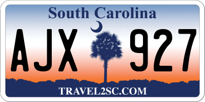 SC license plate AJX927