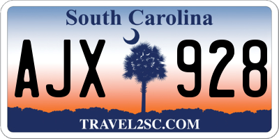 SC license plate AJX928