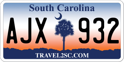SC license plate AJX932