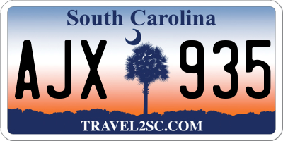 SC license plate AJX935