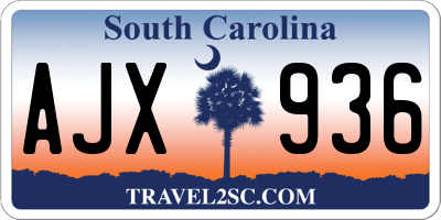 SC license plate AJX936
