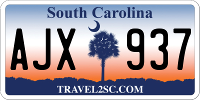 SC license plate AJX937