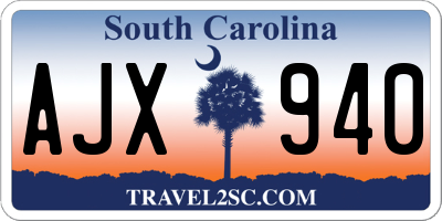 SC license plate AJX940