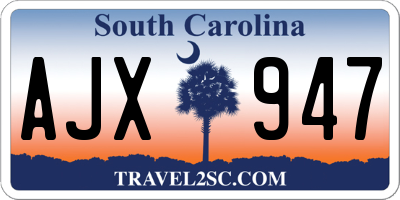 SC license plate AJX947